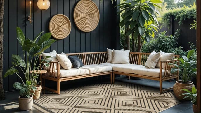 5 alfombras de exterior para darle un aire Boho chic a tu terraza